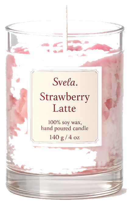 Strawberry Latte Scented Candle Hand-poured Strawberry Latte scented candle by SVELA